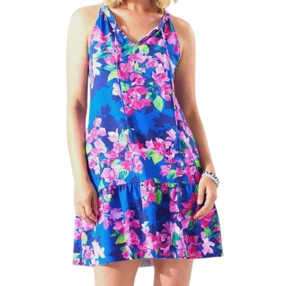 Tommy Bahama Women's Size M Spa Dress Bougainvillea Pinks Split-Neck Cover-Up